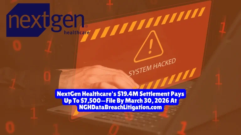 NextGen Healthcare agreed to a $19.4 million settlement resolving class action lawsuits over an April 2023 ransomware attack that exposed sensitive medical information of over 1 million patients. The settlement, approved by the U.S. District Court for the Northern District of Georgia (Case No. 1:23-cv-02043-TWT, Miller v. NextGen Healthcare Inc.), provides affected patients cash payments up to $7,500 for documented losses, $250 for lost time, or alternative payments of $50 ($150 for California residents), plus 3 years of free identity protection.