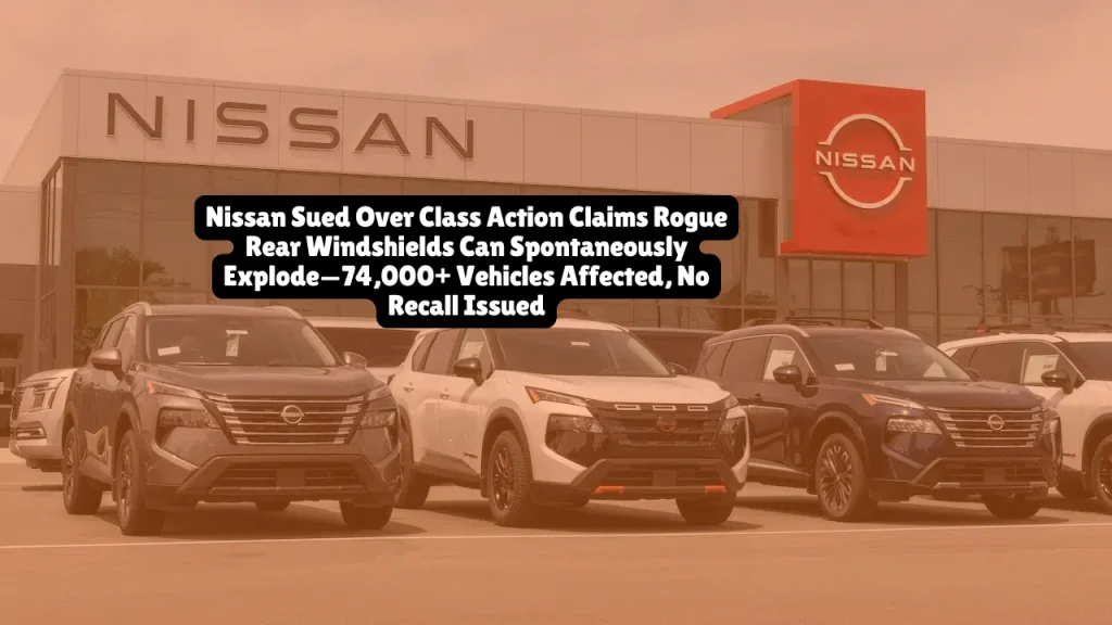 Nissan faces a federal class action lawsuit alleging that 2021–2025 Rogue SUVs contain rear windshields that spontaneously shatter without warning, showering passengers with glass even while vehicles are parked or in motion. Plaintiffs Nicole Delucia-Roitman and Darren Chang filed the 51-page complaint on January 6, 2026, in Tennessee federal court, claiming Nissan knew about the defect yet refused to issue a recall, leaving owners to pay hundreds of dollars out of pocket for repairs—despite the failures occurring within warranty coverage.