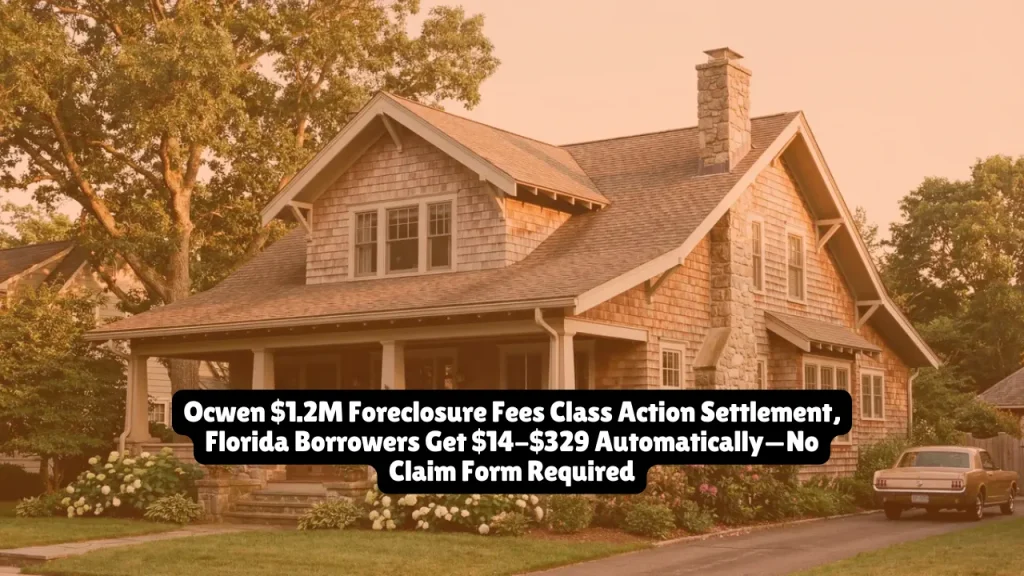 Ocwen $1.2M Foreclosure Fees Class Action Settlement, Florida Borrowers Get $14-$329 Automatically—No Claim Form Required