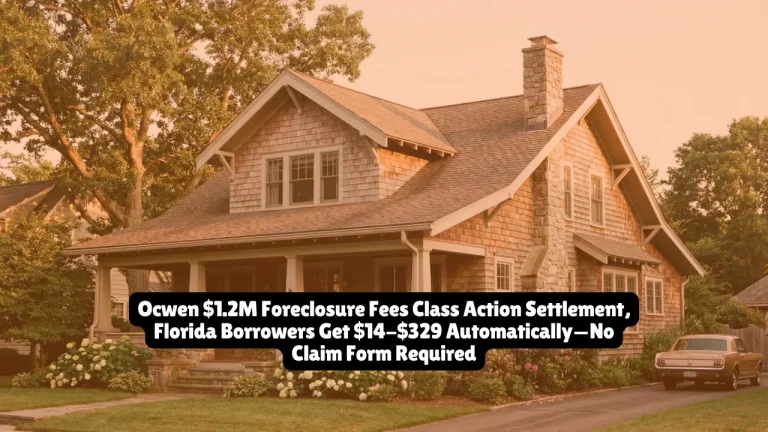 Ocwen $1.2M Foreclosure Fees Class Action Settlement, Florida Borrowers Get $14-$329 Automatically—No Claim Form Required