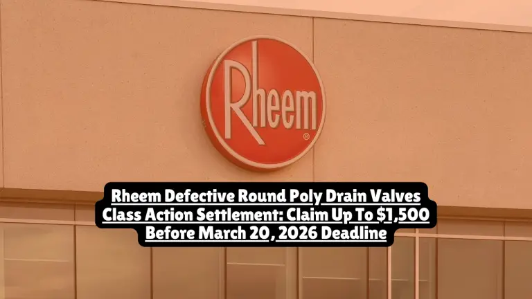 Rheem Defective Round Poly Drain Valves Class Action Settlement, Claim Up To $1,500 Before March 20, 2026 Deadline