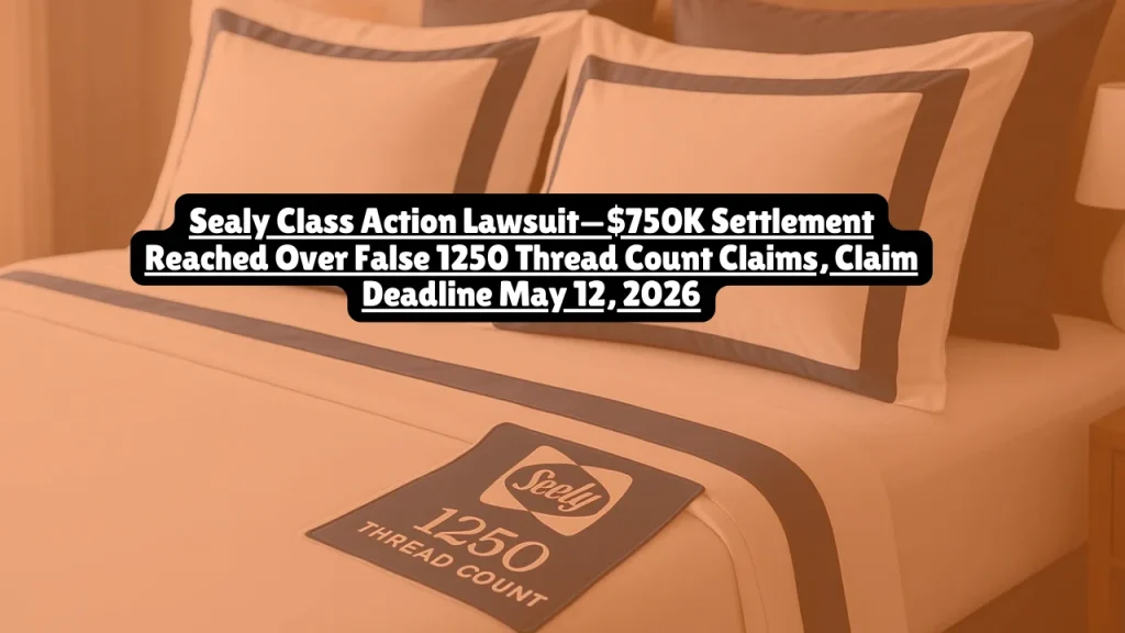 Sealy Class Action Lawsuit—$750K Settlement Reached Over False 1250 Thread Count Claims, Claim Deadline May 12, 2026