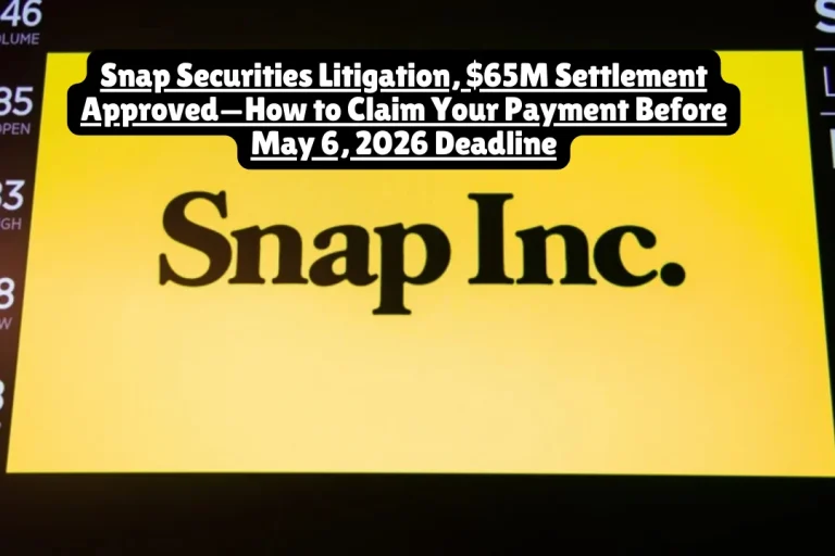Snap Securities Litigation, $65M Settlement Approved—How to Claim Your Payment Before May 6, 2026 Deadline