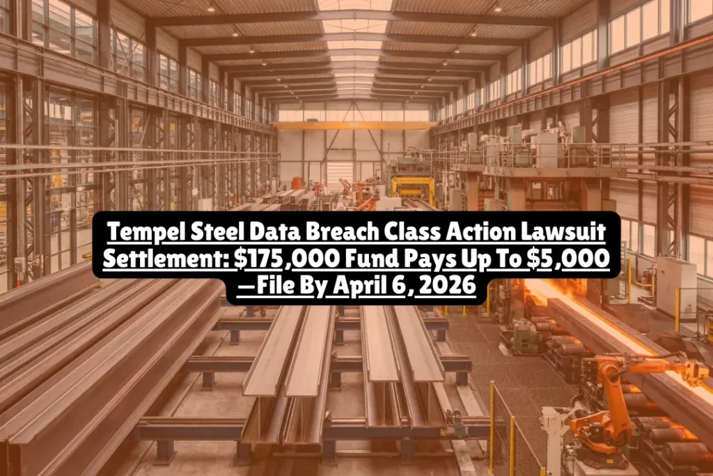 Tempel Steel agreed to a $175,000 settlement compensating approximately 5,192 individuals whose personal information was compromised in a February 2025 cyberattack. You can claim up to $5,000 for documented losses, $80 for time spent, or $25 without proof—but you must file by April 6, 2026.