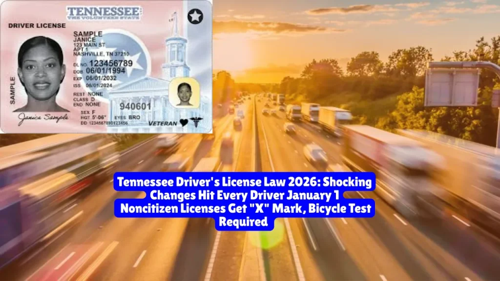 Tennessee Driver's License Law 2026, Shocking Changes Hit Every Driver January 1 Noncitizen Licenses Get "X" Mark, Bicycle Test Required