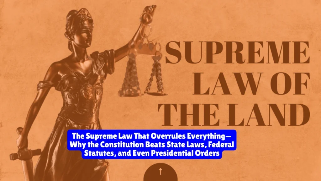 What is the Supreme Law of the Land? That Overrules Everything—Why the Constitution Beats State Laws, Federal Statutes, and Even Presidential Orders