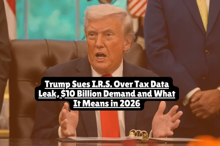 Trump Sues I.R.S. Over Tax Data Leak, $10 Billion Demand and What It Means in 2026