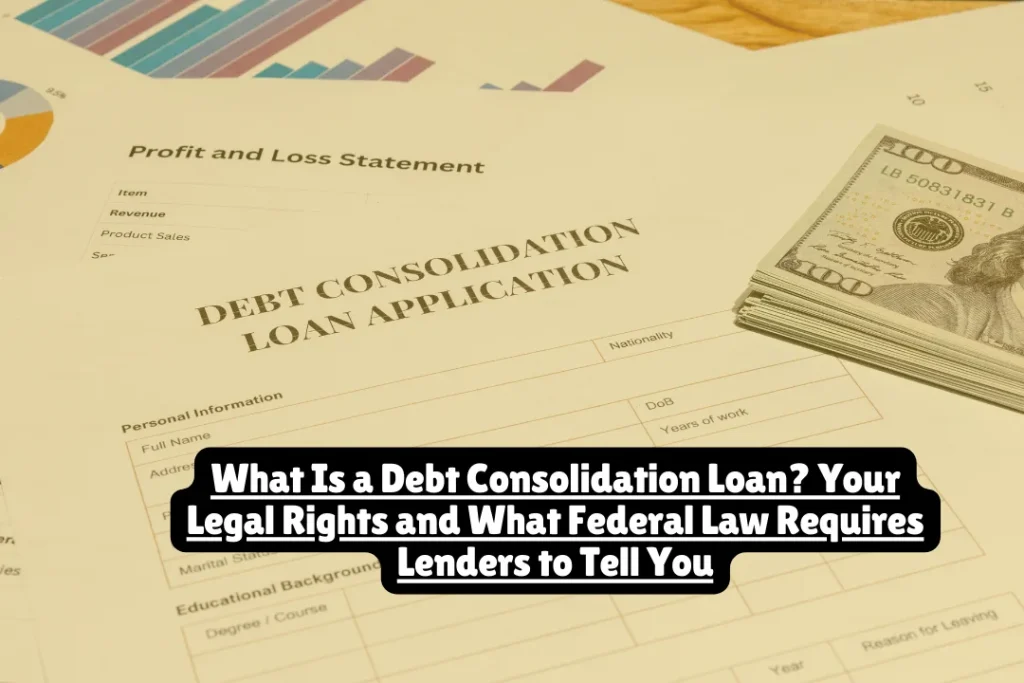 A debt consolidation loan combines multiple debts—like credit card balances, medical bills, or personal loans—into a single new loan with one monthly payment. According to the Consumer Financial Protection Bureau, these loans are regulated under the Truth in Lending Act (15 U.S.C. § 1601 et seq.), which requires lenders to disclose all costs, fees, and terms in standardized formats so you can compare offers and understand what you're legally agreeing to before you sign.