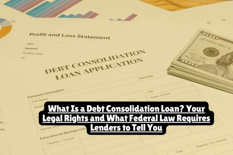 A debt consolidation loan combines multiple debts—like credit card balances, medical bills, or personal loans—into a single new loan with one monthly payment. According to the Consumer Financial Protection Bureau, these loans are regulated under the Truth in Lending Act (15 U.S.C. § 1601 et seq.), which requires lenders to disclose all costs, fees, and terms in standardized formats so you can compare offers and understand what you're legally agreeing to before you sign.