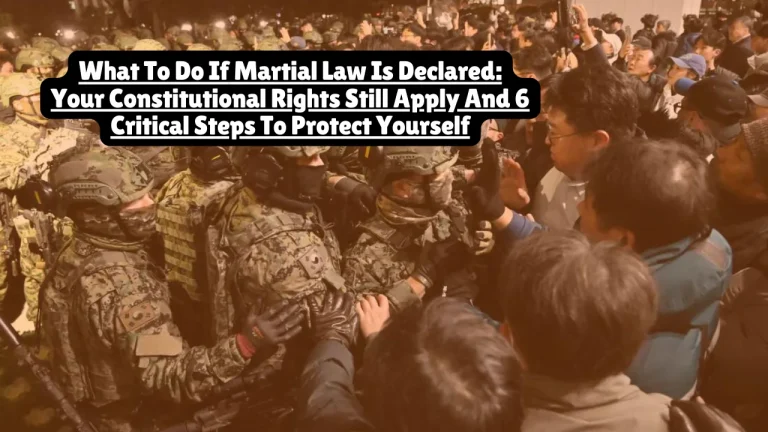 If martial law is declared, your immediate steps should be: (1) stay informed through official government channels and credible news sources; (2) comply with lawful orders from military and law enforcement authorities; (3) document any government actions affecting your rights or property; (4) protect your family, home, and essential documents; (5) know that constitutional protections remain in effect even during martial law; and (6) consult an attorney if your rights are violated or if you face arrest or legal action. Martial law—the temporary suspension of ordinary law and substitution of military authority for civilian authority—is governed by the Constitution and can only be declared during national emergencies when civil authorities cannot function.