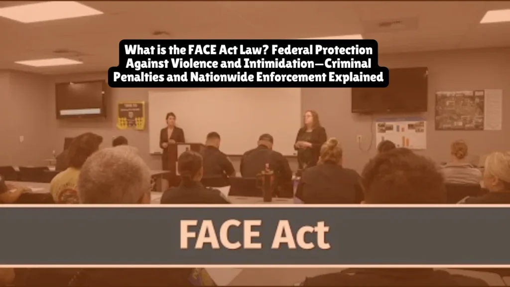 The FACE Act (Freedom of Access to Clinic Entrances Act), codified at 18 U.S.C. § 248, is a federal law enacted in 1994 that prohibits violence, threats, intimidation, and property damage targeting individuals seeking or providing reproductive health services, as well as individuals at places of religious worship—the law is enforced by the Department of Justice and Federal Bureau of Investigation and carries criminal penalties including up to 11 years imprisonment for violent conduct and fines up to $250,000.