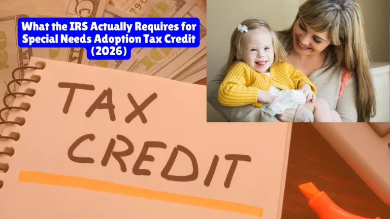What the IRS Actually Requires for Special Needs Adoption Tax Credit (2026)
