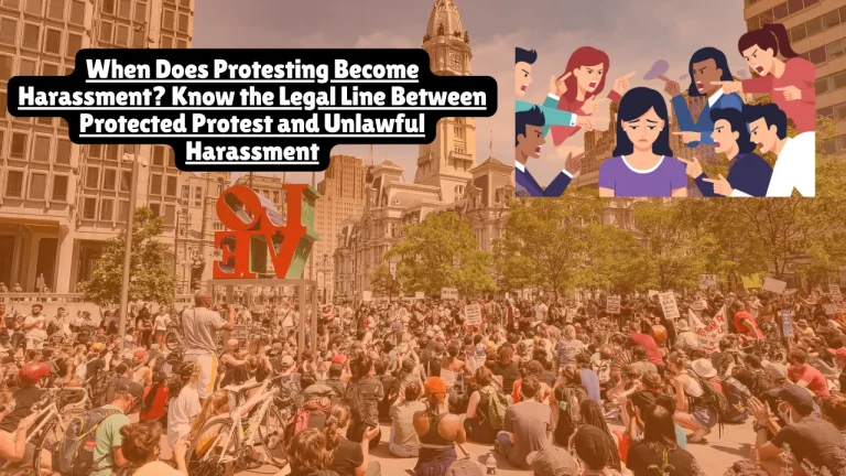 Protesting is generally protected by the First Amendment, but protesting becomes harassment when it involves targeted, repeated conduct directed at a specific individual or entity with the intent to threaten, intimidate, or substantially interfere with that person's or entity's rights, safety, or property. The distinction depends on whether conduct is targeted versus general, repeated versus isolated, threatening or intimidating, or substantially interferes with the target's daily life.