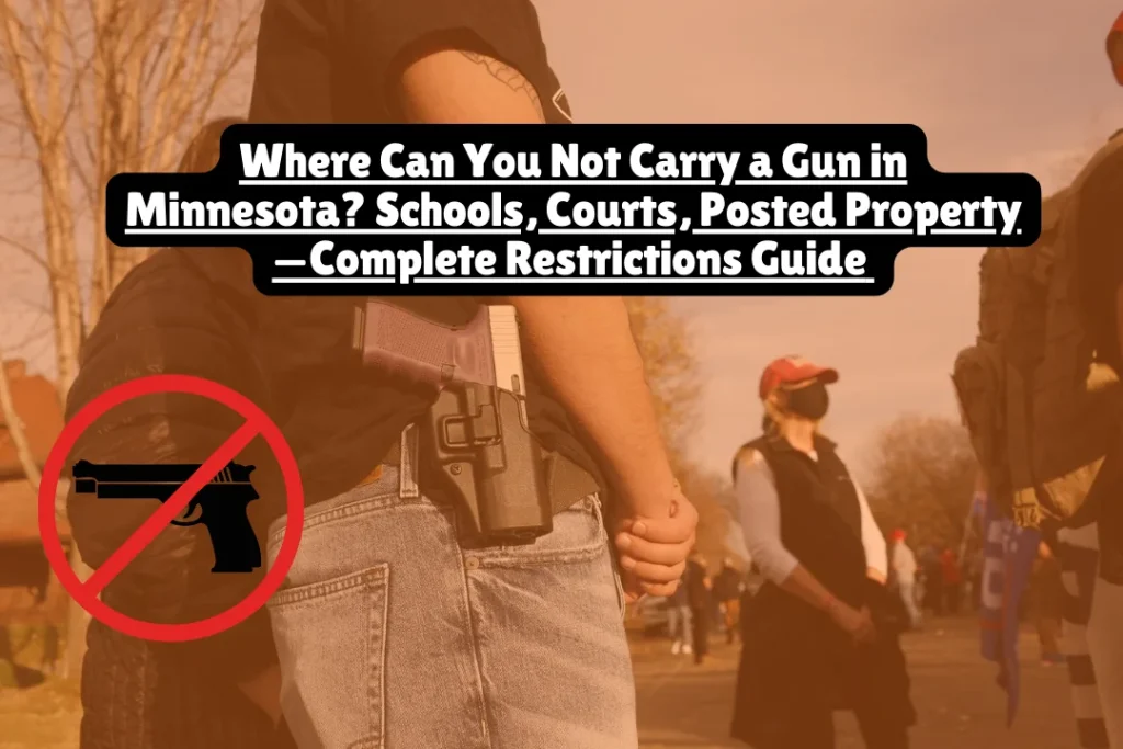 Minnesota law prohibits firearms in specific locations even with a valid Permit to Carry: schools and educational facilities, courthouse complexes, state correctional facilities and hospitals, childcare centers, private establishments with posted restrictions, and certain government buildings. Understanding these restrictions is critical—violations can result in felony charges, substantial fines, and permanent loss of firearm rights.
