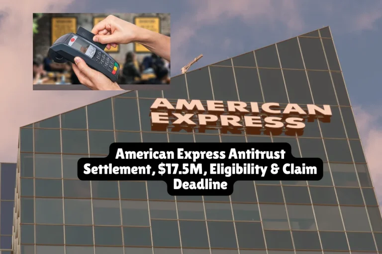 American Express Antitrust Settlement $17.5M Eligibility & Claim Deadline 7 American Express has agreed to a $17.5 million class action settlement resolving allegations that it violated antitrust laws by preventing merchants from encouraging customers to use other, lower-fee forms of payment. The claim deadline is May 19, 2026, and only Illinois residents who used a non-rewards, no-annual-fee Visa, Mastercard, or Discover credit card at qualifying retailers between January 29, 2016, and June 1, 2022, are eligible to receive a cash payment. Class members in other states are bound by the settlement but will not receive compensation.