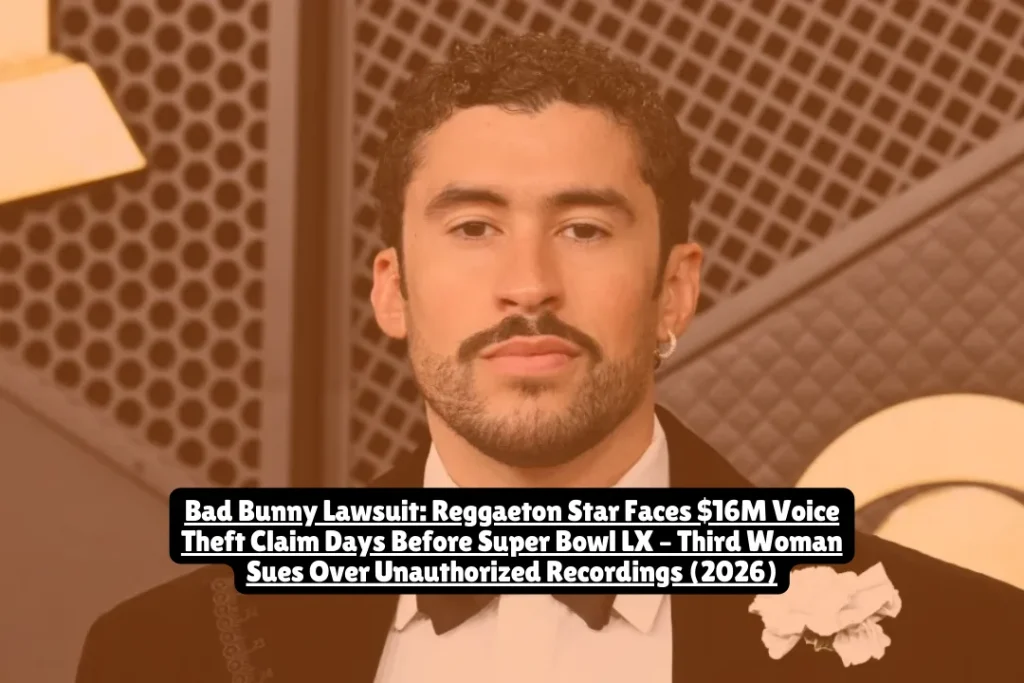 Bad Bunny faces a $16 million lawsuit filed January 6, 2026, alleging he used a woman's voice without permission on two hit songs spanning seven years. Tainaly Y. Serrano Rivera claims the reggaeton superstar exploited her voice recording on "Solo de Mí" (2018) and "EoO" (2025) without consent, contracts, or compensation—marking the third voice recording lawsuit against Bad Bunny since 2023.