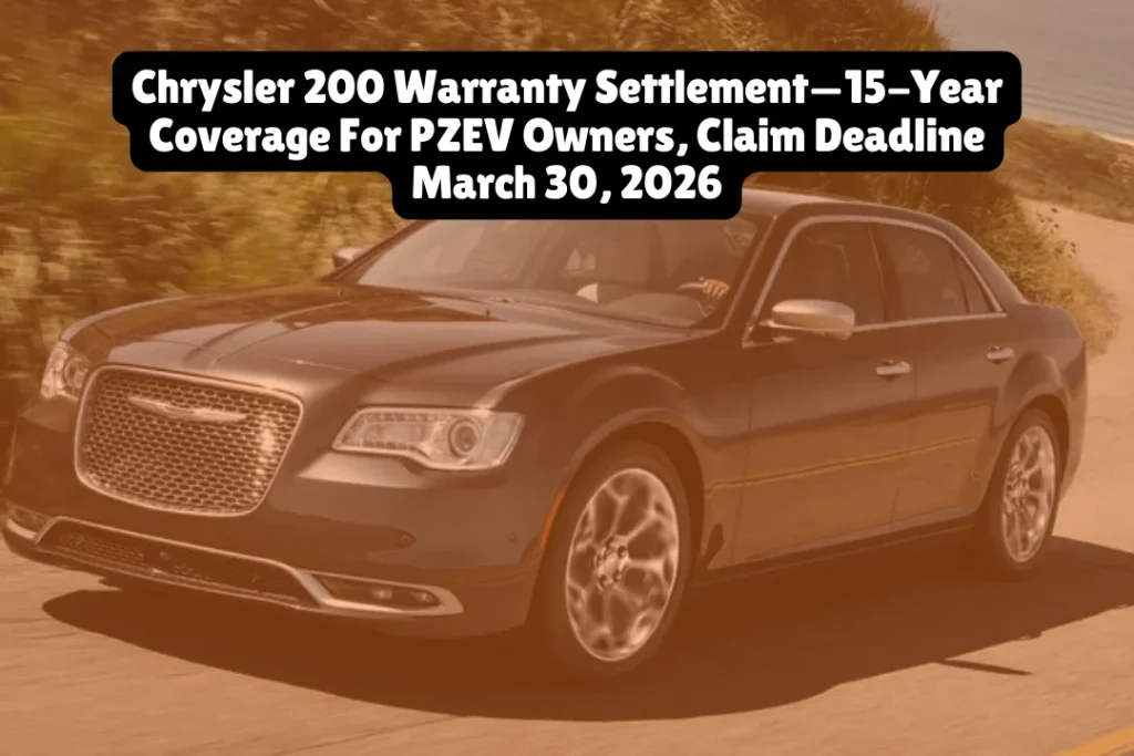 Chrysler 200 Warranty Settlement—15-Year Coverage For PZEV Owners, Claim Deadline March 30, 2026
