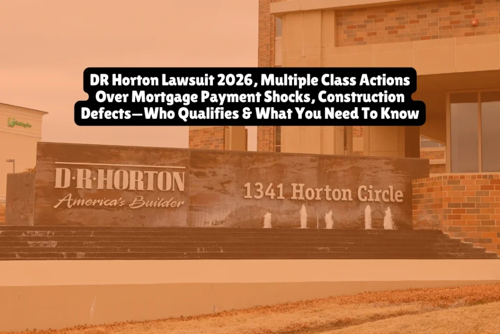 DR Horton faces multiple active class action lawsuits in February 2026, including a major RICO case over allegedly deceptive mortgage practices causing payment shocks of $500-$1,000 monthly, construction defect suits in Louisiana and Hawaii, and state-specific disputes. No settlements exist yet—these lawsuits are in active litigation with no claim forms or compensation available as of February 2026.