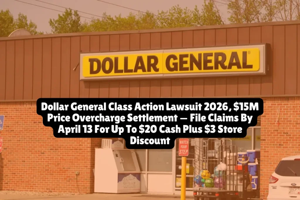 Dollar General Class Action Lawsuit 2026, $15M Price Overcharge Settlement — File Claims By April 13 For Up To $20 Cash Plus $3 Store Discount