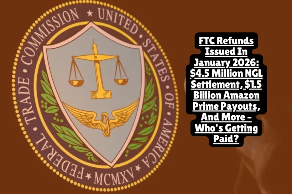 The FTC issued multiple consumer refunds in January 2026, including a $4.5 million settlement for NGL messaging app users who paid unauthorized charges and ongoing payments from Amazon's $1.5 billion Prime refund program. Claim deadlines range from April 6, 2026 for NGL users to rolling deadlines for Amazon Prime customers.