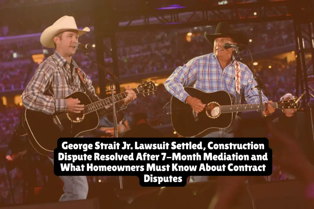 George Strait Jr. Lawsuit Settled, Construction Dispute Resolved After 7-Month Mediation and What Homeowners Must Know About Contract Disputes