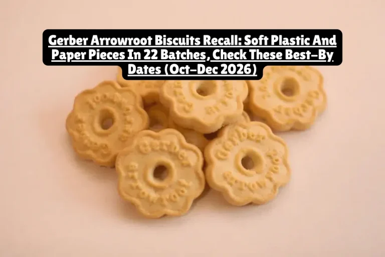 Gerber Products Company voluntarily recalled limited batches of Gerber Arrowroot Biscuits on January 26, 2026 due to the potential presence of soft plastic and paper pieces that should not be consumed. The recall affects 22 specific batches of 5.5-ounce packages with best-by dates between October 16, 2026 and December 16, 2026, prompting urgent safety checks for parents nationwide.