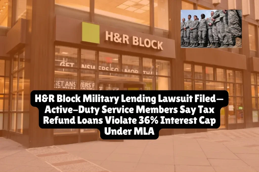 H&R Block Military Lending Lawsuit Filed—Active-Duty Service Members Say Tax Refund Loans Violate 36% Interest Cap Under MLA