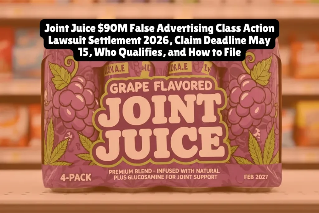Two Joint Juice settlements totaling $90 million are now accepting claims from consumers who bought glucosamine supplements across eight states. The claim deadline is May 15, 2026, and you could receive between $10 and $50 per unit purchased—no receipts required for up to six products.