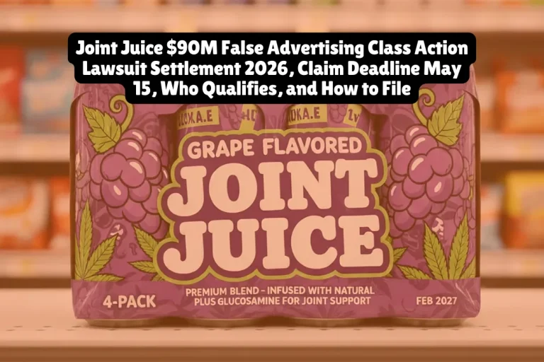 Joint Juice $90M False Advertising Class Action Lawsuit Settlement 2026, Claim Deadline May 15, Who Qualifies, and How to File 5 Two Joint Juice settlements totaling $90 million are now accepting claims from consumers who bought glucosamine supplements across eight states. The claim deadline is May 15, 2026, and you could receive between $10 and $50 per unit purchased—no receipts required for up to six products.