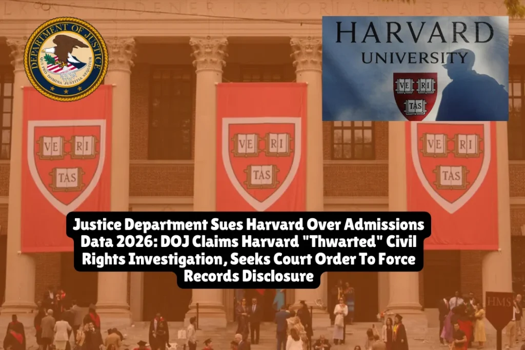 Justice Department Sues Harvard Over Admissions Data 2026, DOJ Claims Harvard Thwarted Civil Rights Investigation, Seeks Court Order To Force Records Disclosure