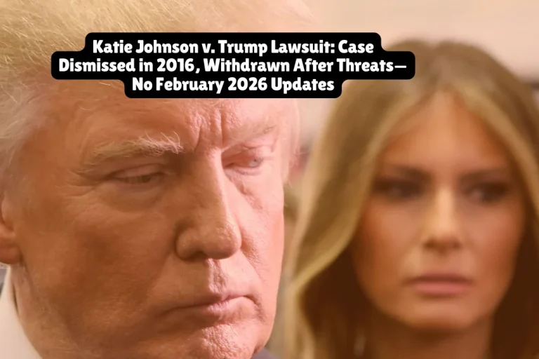 Katie Johnson v. Trump Lawsuit, Case Dismissed in 2016, Withdrawn After Threats—No February 2026 Updates 2 The civil lawsuit filed in 2016 has been closed for nearly a decade with zero new legal developments. The case was dismissed in May 2016 in California federal court, refiled twice in New York, and voluntarily withdrawn on November 4, 2016—just days before the presidential election—after the plaintiff's attorney stated she received threats.