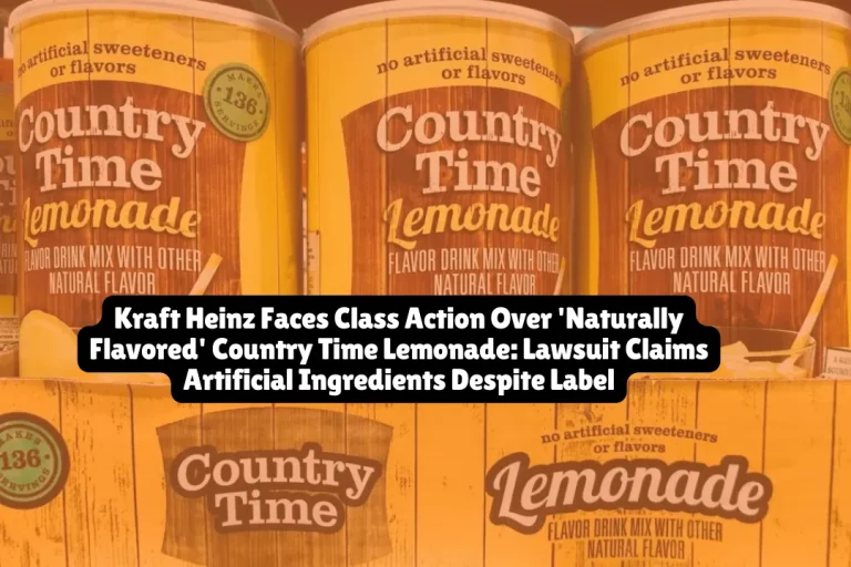 Kraft Heinz Faces Class Action Over 'Naturally Flavored' Country Time Lemonade, Lawsuit Claims Artificial Ingredients Despite Label 4 A new class action lawsuit accuses The Kraft Heinz Company of falsely advertising its Country Time lemonade products as containing no artificial flavors. Plaintiffs Judith Vergien and Maria Nelson claim Kraft Heinz prominently markets its lemonade products as containing "No Artificial Flavors" and being "Naturally Flavored" despite the products containing artificial ingredients that impart flavor, such as citric acid, sodium citrate, potassium citrate and maltodextrin.