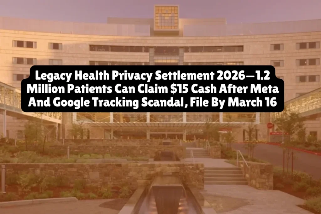 Legacy Health Privacy Settlement 2026—1.2 Million Patients Can Claim $15 Cash After Meta And Google Tracking Scandal, File By March 16