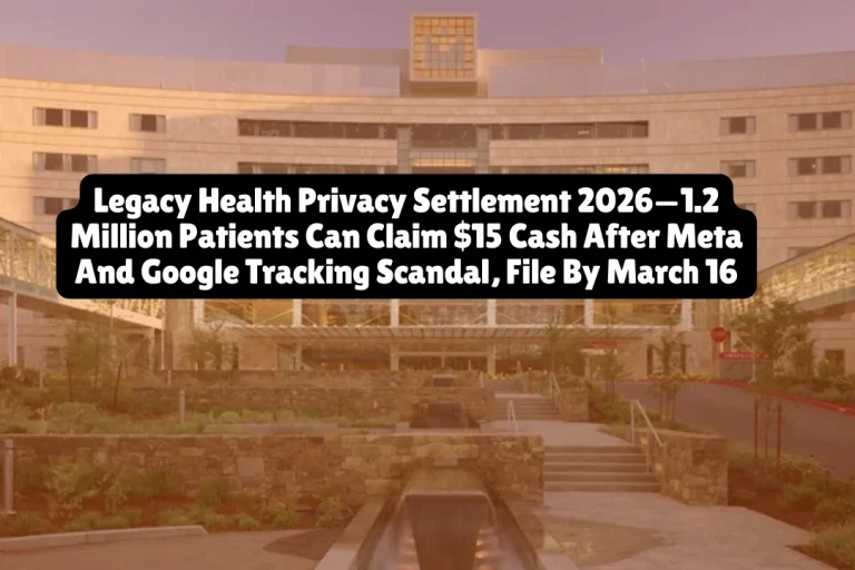 Legacy Health Privacy Settlement 2026—1.2 Million Patients Can Claim $15 Cash After Meta And Google Tracking Scandal, File By March 16