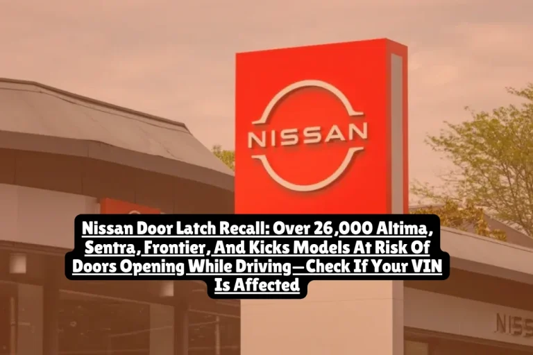 Nissan Door Latch Recall, Over 26,000 Altima, Sentra, Frontier, And Kicks Models At Risk Of Doors Opening While Driving—Check If Your VIN Is Affected 6 Nissan Door Latch Recall, Over 26,000 Altima, Sentra, Frontier, And Kicks Models At Risk Of Doors Opening While Driving—Check If Your VIN Is Affected