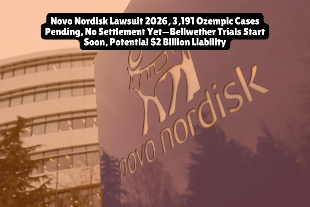 Novo Nordisk Lawsuit 2026, 3,191 Ozempic Cases Pending, No Settlement Yet—Bellwether Trials Start Soon, Potential $2 Billion Liability