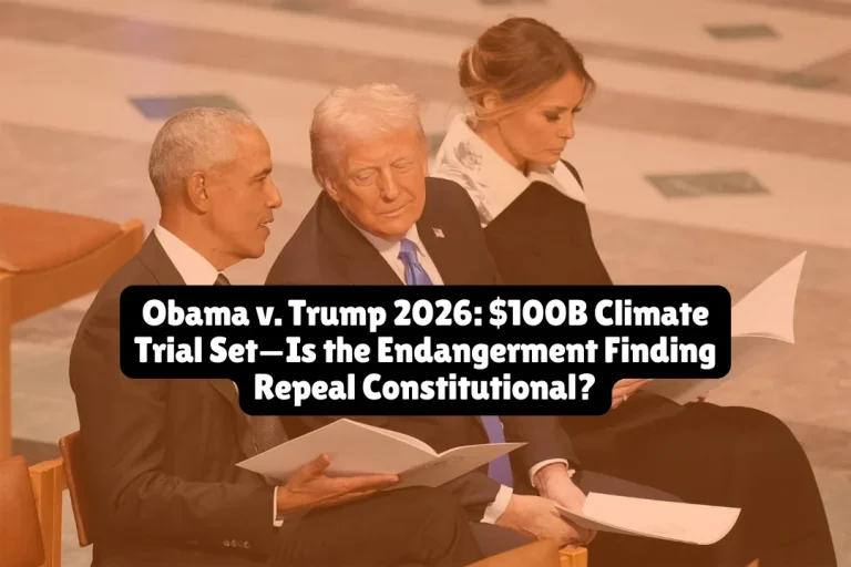 Obama v. Trump 2026, $100B Climate Trial Set—Is the Endangerment Finding Repeal Constitutional