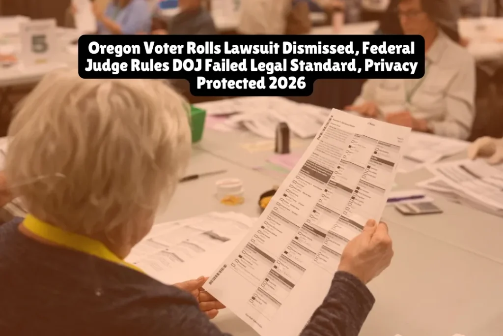 On January 27, 2026, U.S. District Judge Mustafa Kasubhai dismissed the Justice Department lawsuit seeking Oregon's unredacted voter rolls, delivering a major victory for voter privacy. Oregon Attorney General Dan Rayfield stated that the court dismissed the case because the federal government never met the legal standard to get these records in the first place. The ruling protects personally identifiable data of more than 3 million Oregon voters from federal collection efforts.