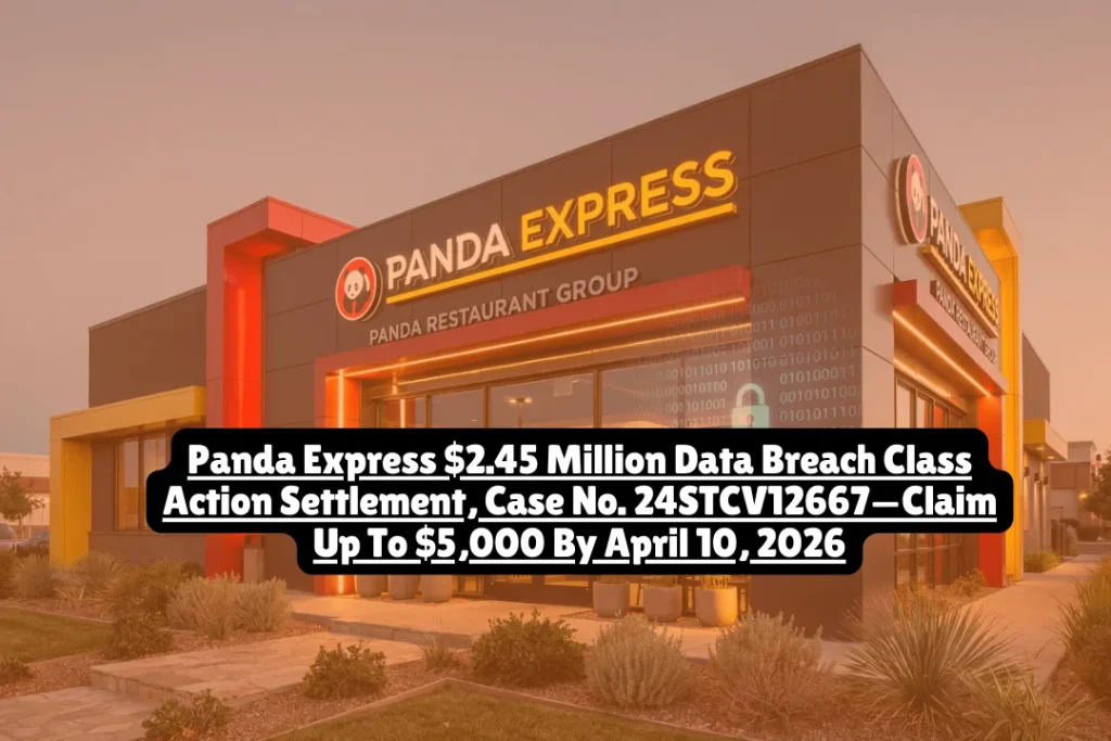 Case Number: Halliday, et al. v. Panda Restaurant Group, Inc., Case No. 24STCV12667 (Los Angeles County Superior Court) Panda Restaurant Group Inc., parent company of Panda Express, has agreed to pay $2.45 million to settle a class action lawsuit stemming from a March 2024 cybersecurity incident that exposed the personal information of approximately 240,295 individuals. Affected consumers who received data breach notification letters can claim up to $5,000 for documented losses, an estimated $100 pro-rata cash payment, or an additional $125 California statutory payment. The claim deadline is April 10, 2026, with the final approval hearing scheduled for April 20, 2026.
