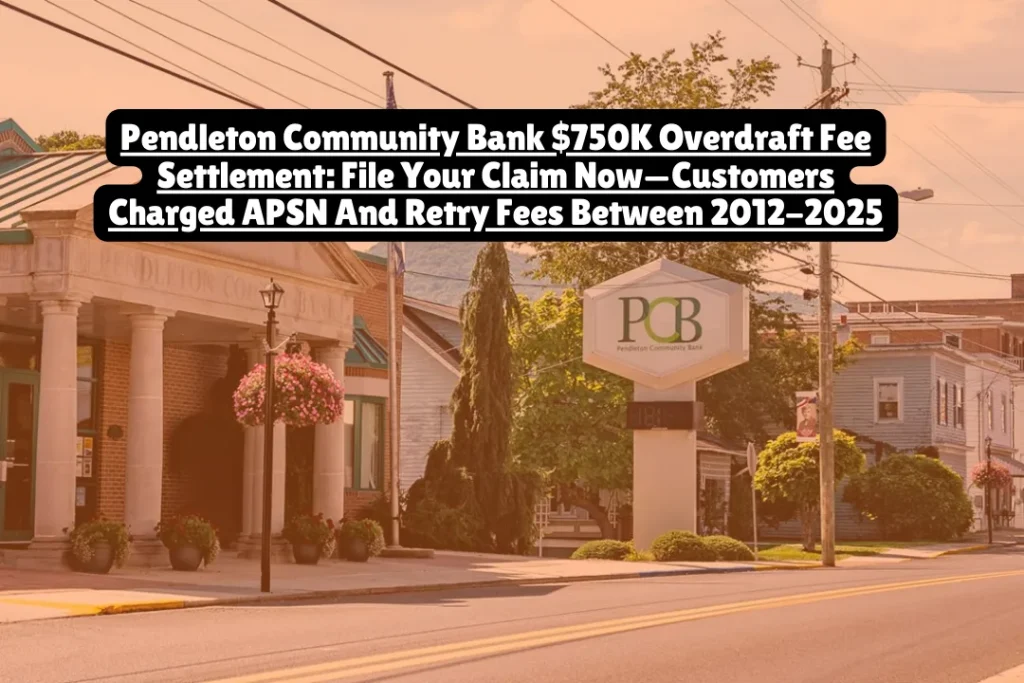 If Pendleton Community Bank or Bank of Mount Hope charged you overdraft or NSF fees between August 5, 2012 and December 31, 2025, you can claim cash from the $750,000 class action settlement—no claim deadline has been publicly announced yet, so file as soon as possible. The lawsuit Lewis v. Pendleton Community Bank Inc. (Case No. 2:22-cv-00012) alleges the West Virginia-based bank improperly charged overdraft fees on transactions that were authorized with sufficient funds but settled when the account was negative, plus multiple fees on the same returned item. Pendleton denies all wrongdoing but agreed to settle to avoid litigation costs.