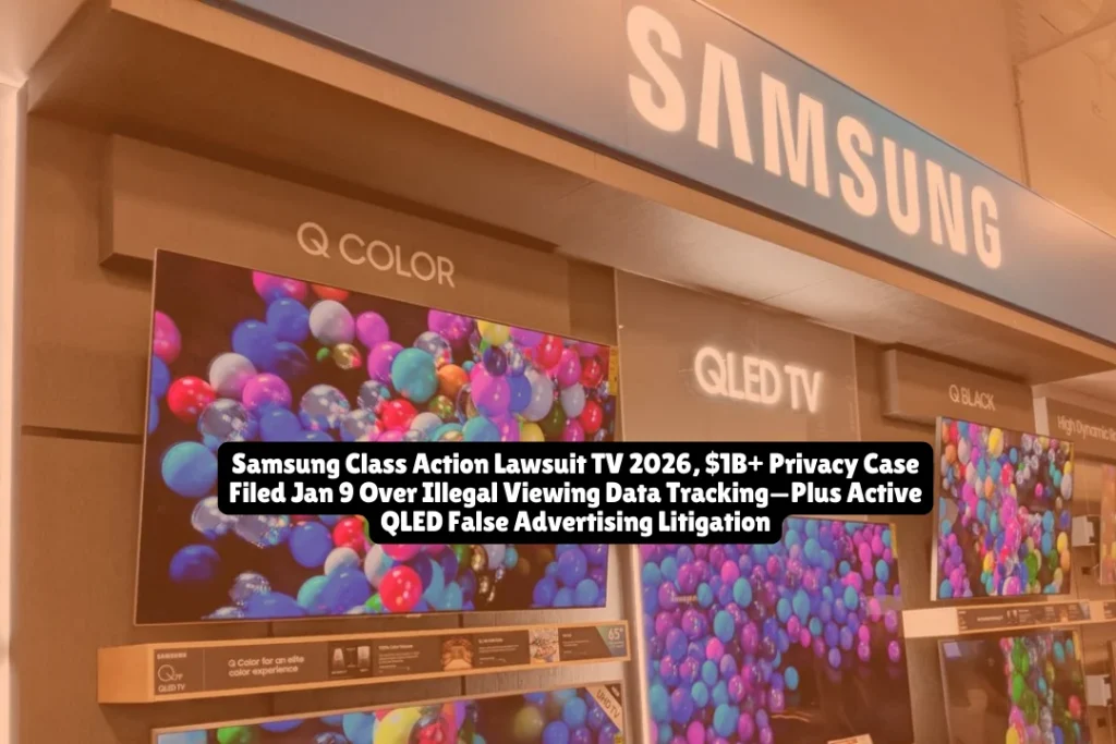 Samsung Class Action Lawsuit TV 2026, $1B+ Privacy Case Filed Jan 9 Over Illegal Viewing Data Tracking—Plus Active QLED False Advertising Litigation