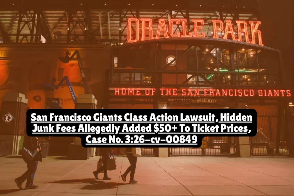 San Francisco Giants Class Action Lawsuit, Hidden Junk Fees Allegedly Added $50+ To Ticket Prices