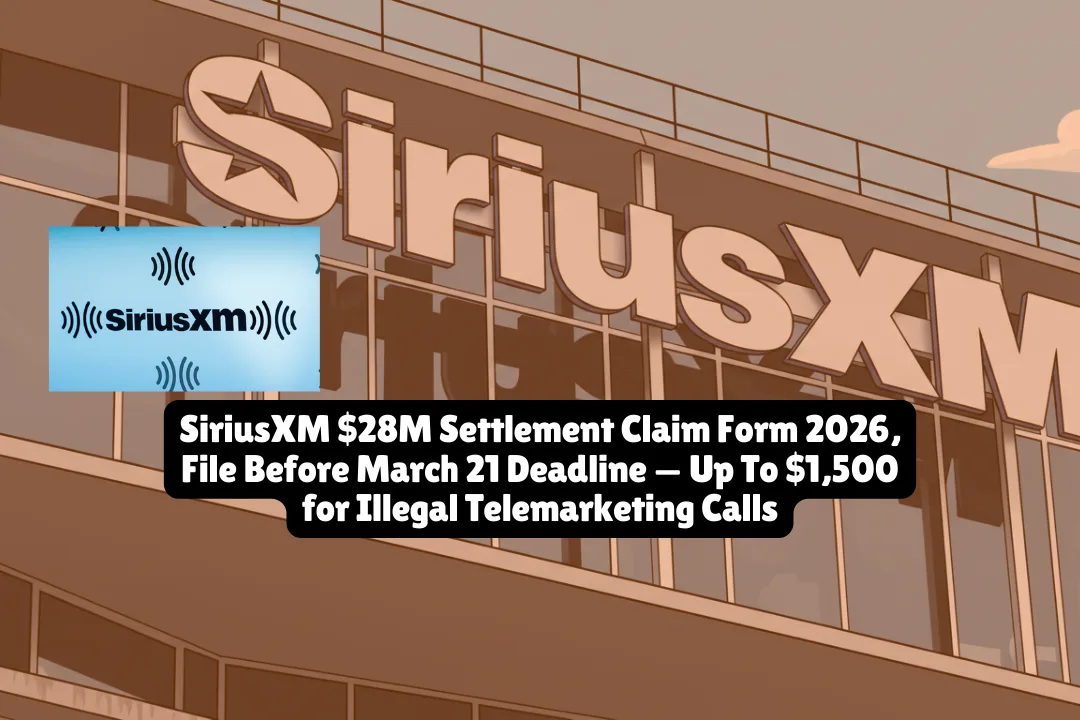 SiriusXM 28M Settlement Claim Form 2026 File Before March 21 Deadline SiriusXM 28M Settlement Claim Form 2026 File Before March 21 Deadline -- Up To 1500 For Illegal Calls.webp