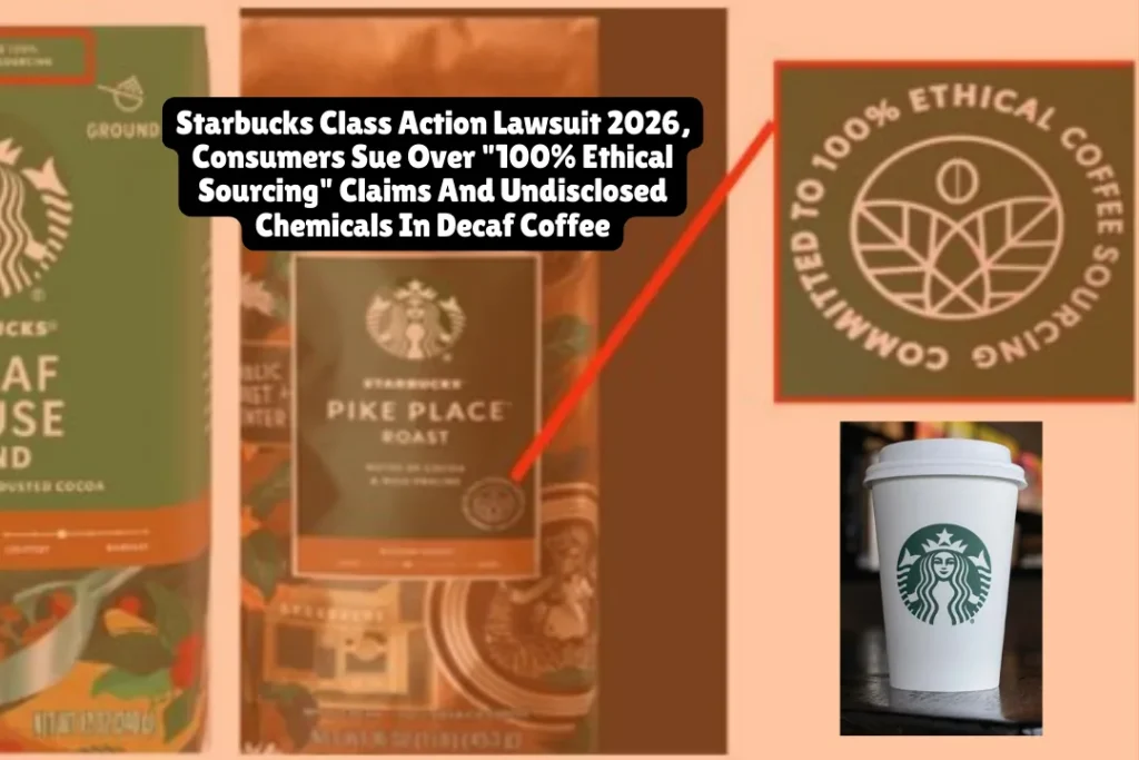 Two consumers filed a federal class action lawsuit against Starbucks on January 13, 2026, alleging the coffee giant misleads customers with false "100% Ethical Coffee Sourcing" claims and fails to disclose harmful industrial chemicals in its decaf coffee. The lawsuit seeks compensation for Washington and New York residents who purchased Starbucks coffee products since January 2016.