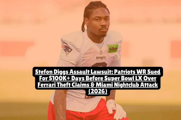 Stefon Diggs Assault Lawsuit, Patriots WR Sued For $100K+ Days Before Super Bowl LX Over Ferrari Theft Claims & Miami Nightclub Attack 2026 4 New England Patriots wide receiver Stefon Diggs faces a new civil lawsuit filed February 3, 2026 in Miami-Dade County, alleging defamation, civil conspiracy, and involvement in a violent nightclub assault that left the plaintiff with torn knee ligaments and facial fractures. The lawsuit seeks damages exceeding $100,000 and names Diggs' brothers Trevon and Darez as co-defendants.
