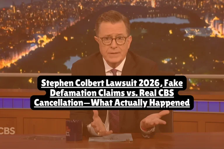 An unverified social media post claiming Stephen Colbert "agreed to settle a $20 million defamation lawsuit with President Trump" went viral in February 2026. This is fake news. No such lawsuit or settlement exists according to verified court records. However, there is a real controversy: CBS canceled The Late Show with Stephen Colbert in May 2026, just two days after Colbert criticized Paramount's $16 million settlement with Trump over a separate 60 Minutes lawsuit.