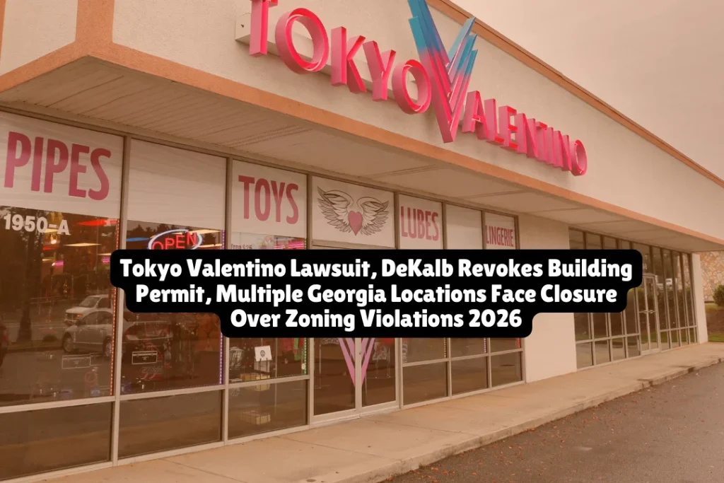 On October 9, 2025, DeKalb County revoked the building permit for Tokyo Valentino's planned location at 1850 Lawrenceville Highway in Greater Decatur, marking the latest chapter in the adult retailer's multi-decade legal battle across Georgia. In December 2023, Cobb Superior Court enjoined three Marietta sex shops including Tokyo Valentino for operating without proper adult establishment licenses. Owner Michael Morrison continues fighting multiple lawsuits across metro Atlanta counties while several locations have closed permanently.