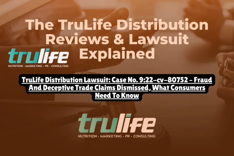 TruLife Distribution lawsuit Case No. 9:22-cv-80752 dismissed June 2022 with no consumer impact. Learn the facts about this competitor dispute vs. actual class actions.