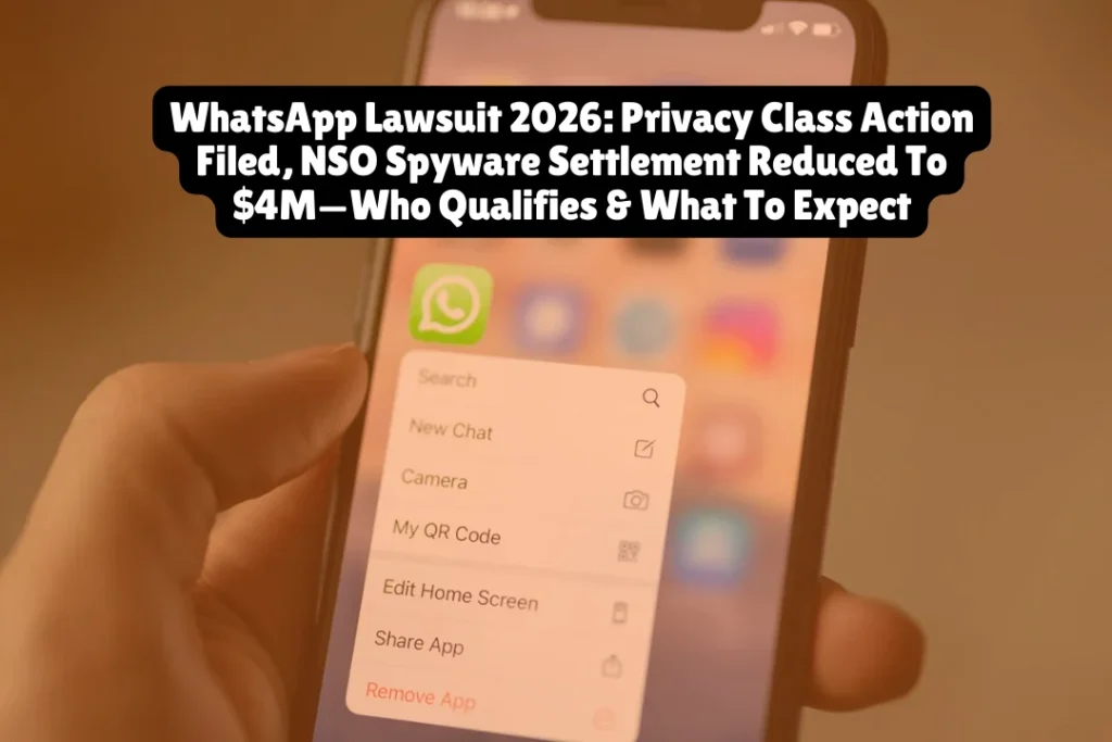 WhatsApp Lawsuit 2026, Privacy Class Action Filed, NSO Spyware Settlement Reduced To $4M—Who Qualifies & What To Expect