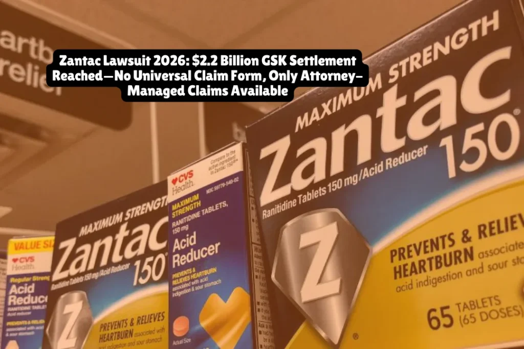 GSK has reached agreements with 10 plaintiff firms who together represent 93% (approximately 80,000) of the Zantac state court product liability cases for up to $2.2 billion. However, this is not a traditional class action with a public claim form—only individuals represented by the 10 participating law firms can access settlement funds. Thousands of federal cases remain active as appeals continue, while new lawsuits pour in against other manufacturers including Boehringer Ingelheim, Sanofi, and Pfizer.